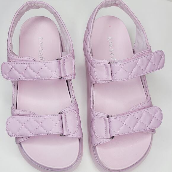 Bamboo 8M 2.5" Platform Chunky Heel Sandal Lavender Hook Loop Closure Fairycore - Picture 2 of 10